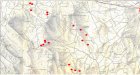 Plano de situación general de los dólmenes 1-19.